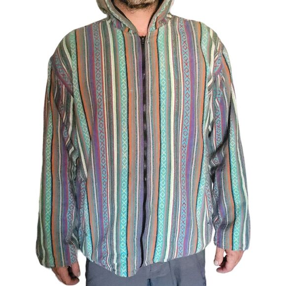 Kathmandu imports Sweater Unisex M Made In Nepal Hooded Full Zip Southwestern - Picture 1 of 9